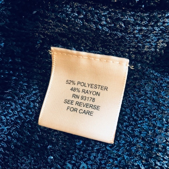 Philosophy Short Sleeve Sparkle Blue Sweater size Small - Picture 5 of 7